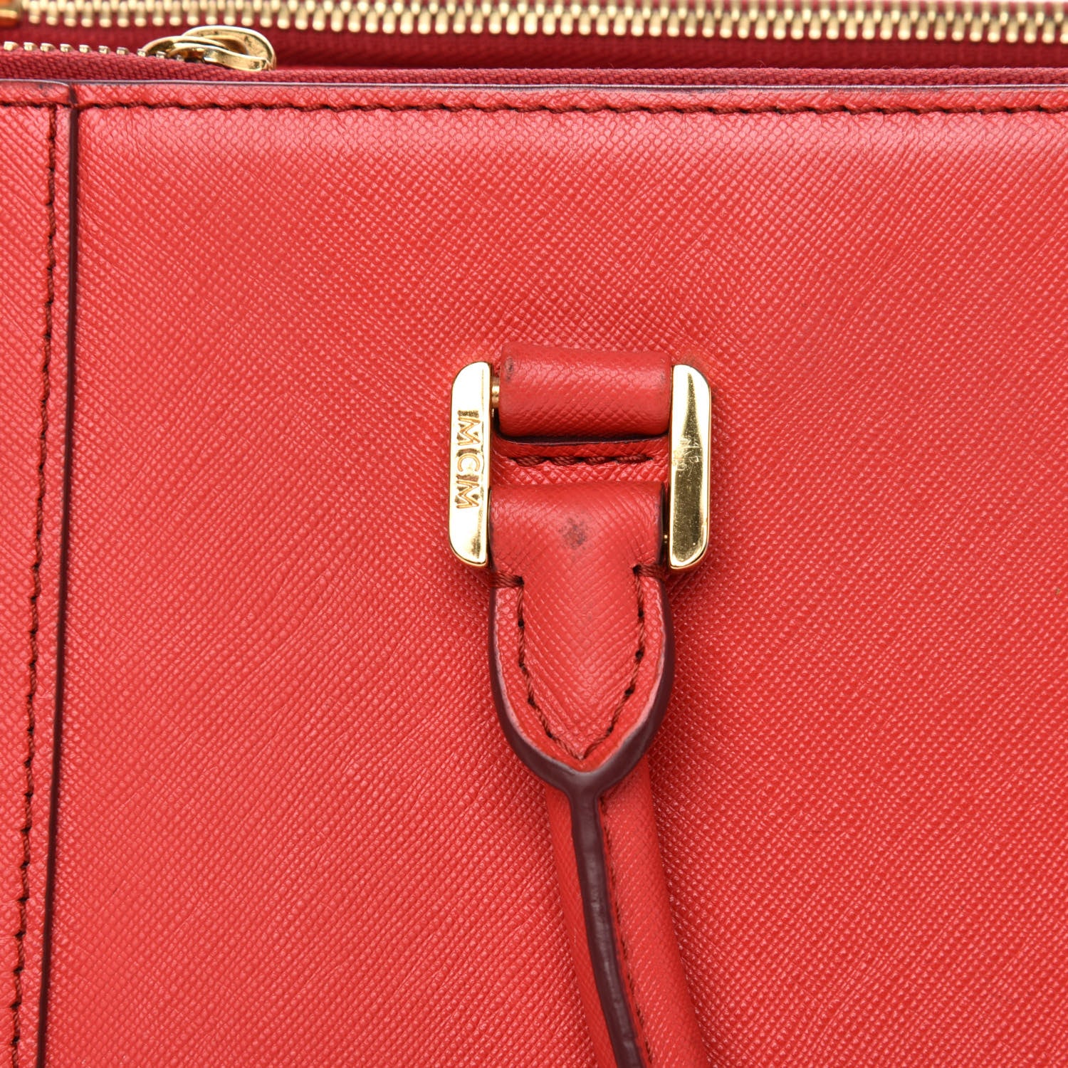 MCM Saffiano Nuovo Tote Hot Coral 12 of 14