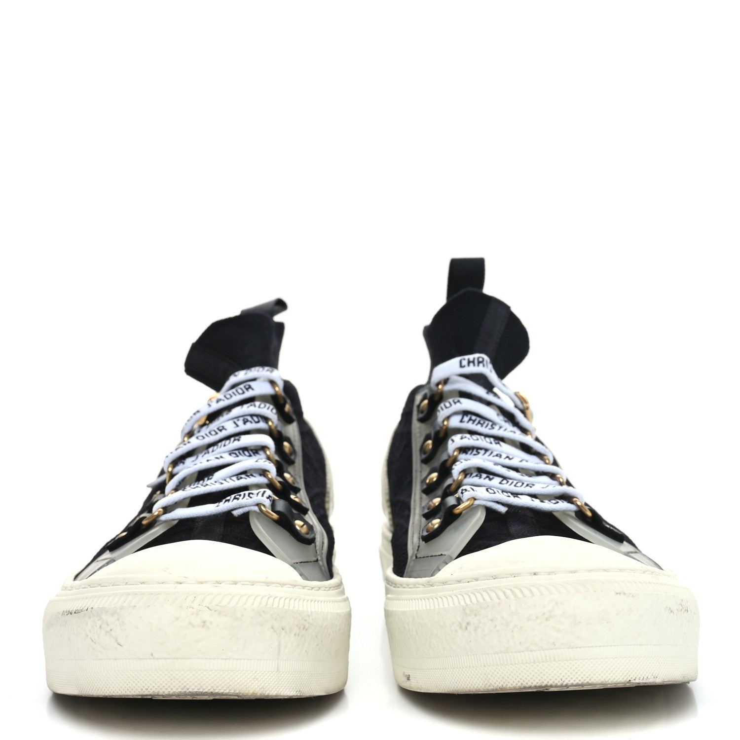 Christian Dior Technical Knit Calfskin Womens Walk'N'Dior High Top Sneakers 40 Black 3 of 9