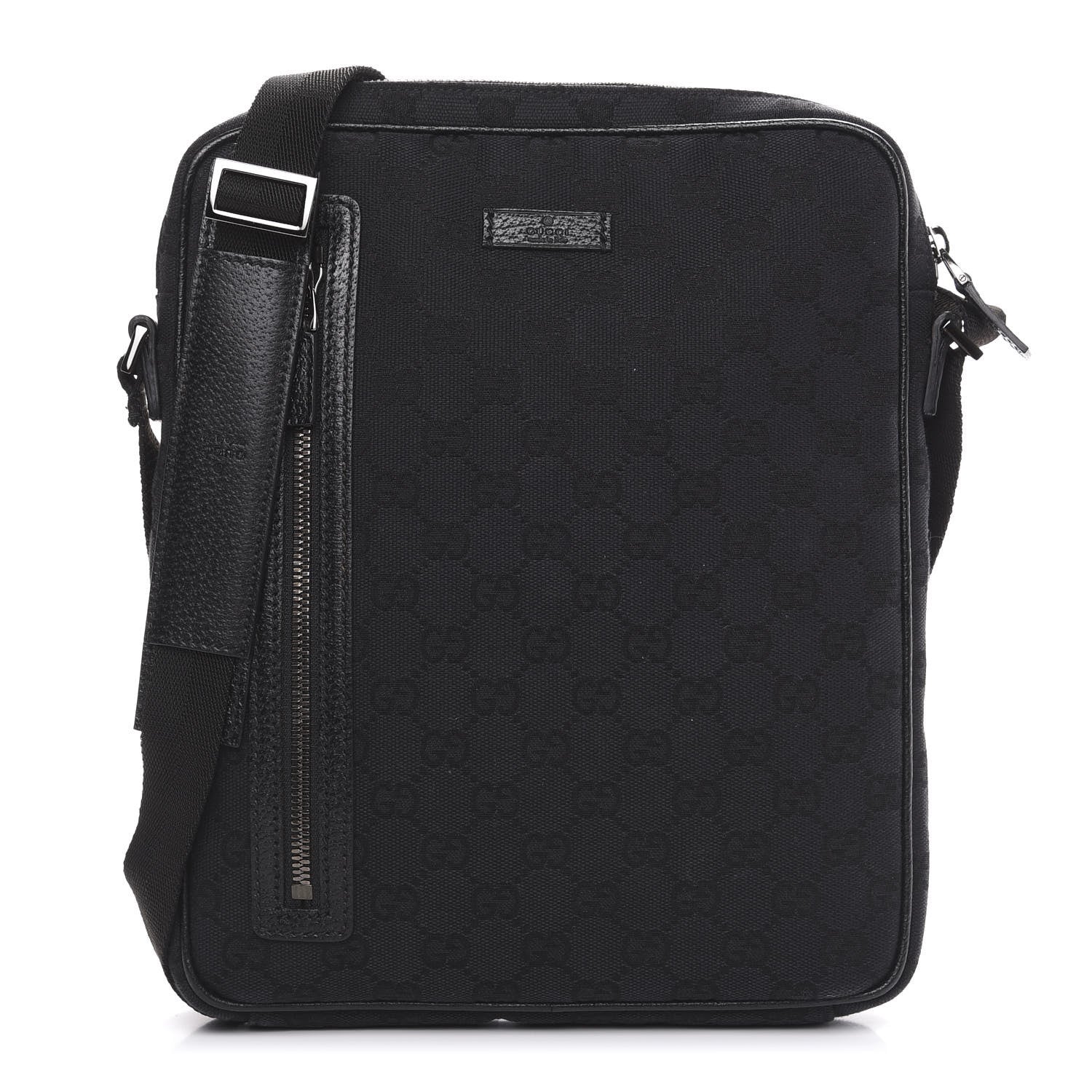 Gucci Monogram Messenger Bag Black 1 of 9
