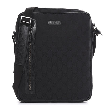 Gucci Monogram Messenger Bag Black 1 of 9