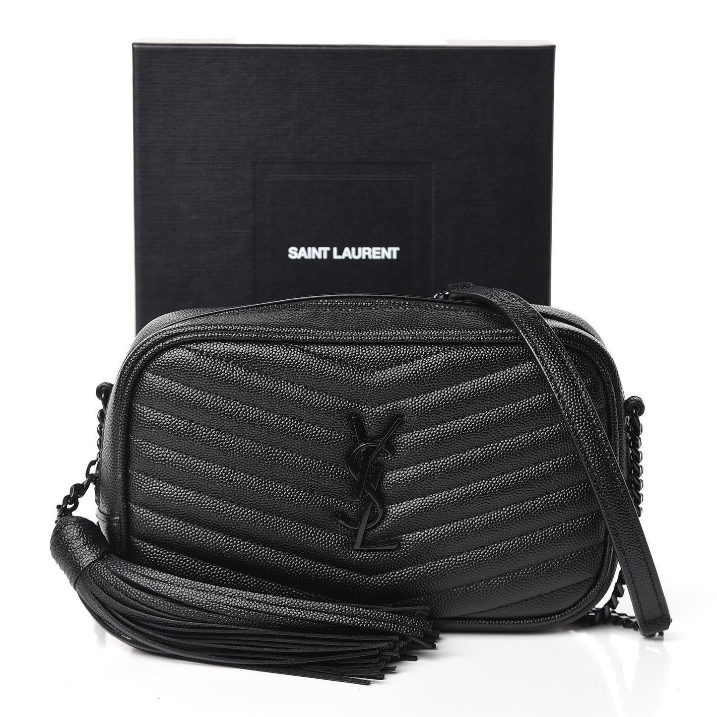 Grain De Poudre Matelasse Monogram Mini Lou Camera Bag Black