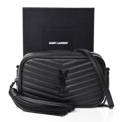 Saint Laurent Grain De Poudre Matelasse Monogram Mini Lou Camera Bag Black 11 of 11