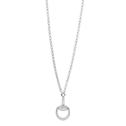 Gucci Sterling Silver Horsebit Diamantissima Necklace 1 of 7