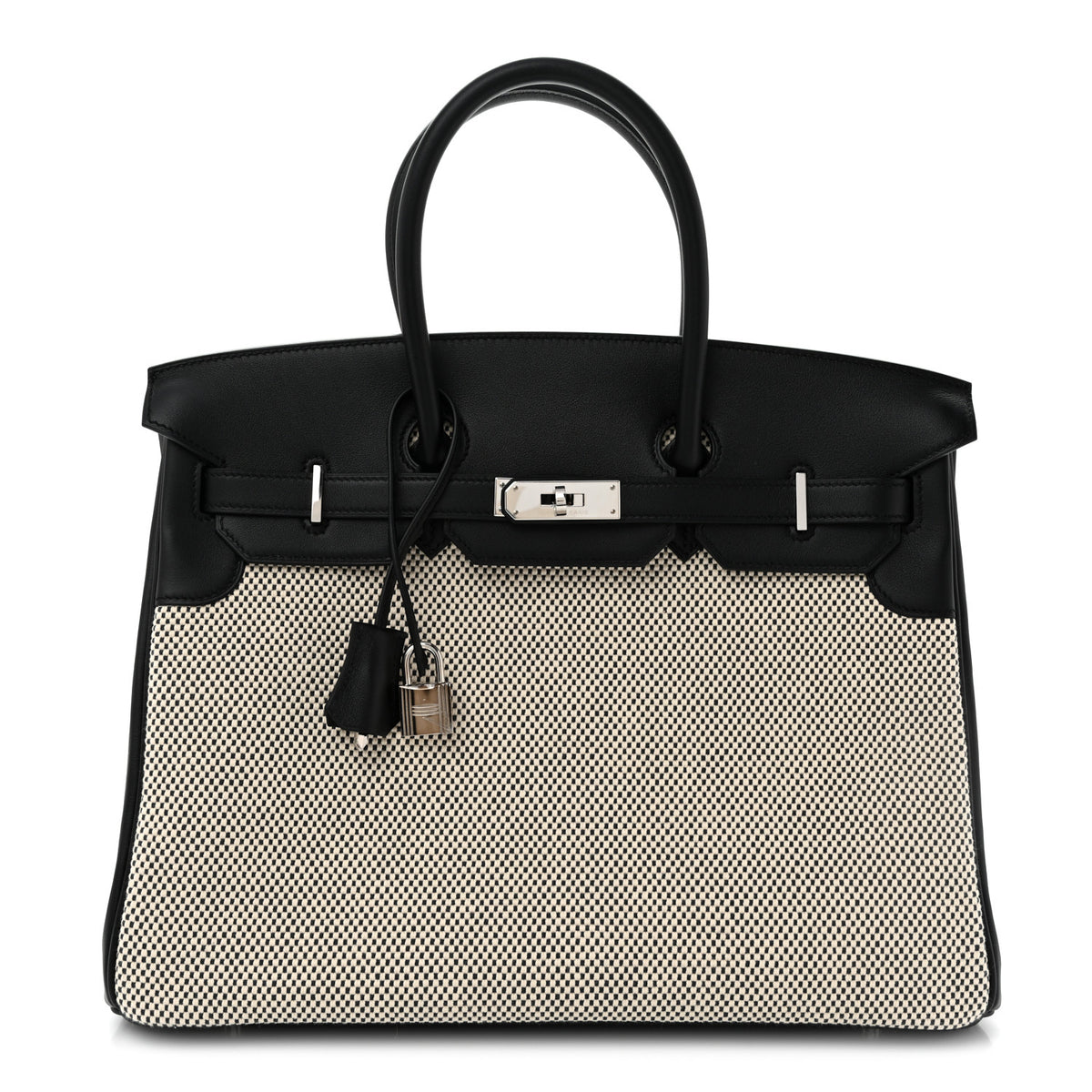 Hermes Toile Swift Birkin 35  Natural Black 1 of 12