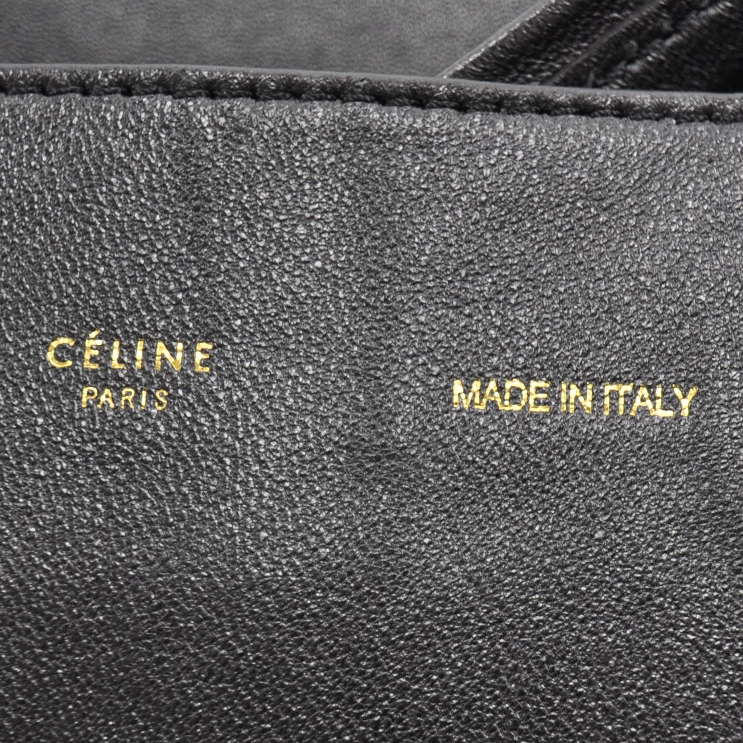 Celine Leather Gusset Cabas Black 7 of 9