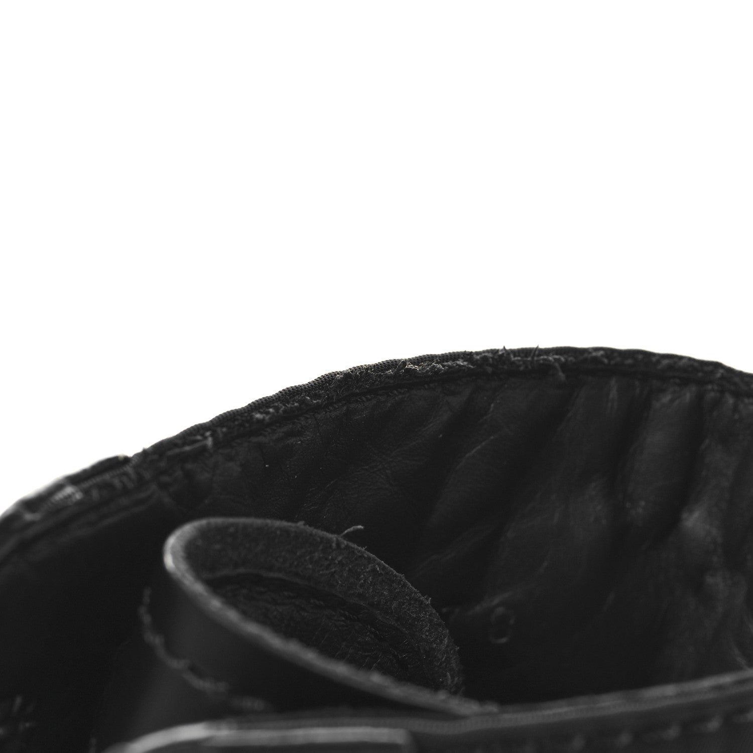 Prada Spazzolato Rois Re-Nylon Metal Triangle Logo Monolith Pouch Pocket 55mm Boots 38 Black 10 of 11