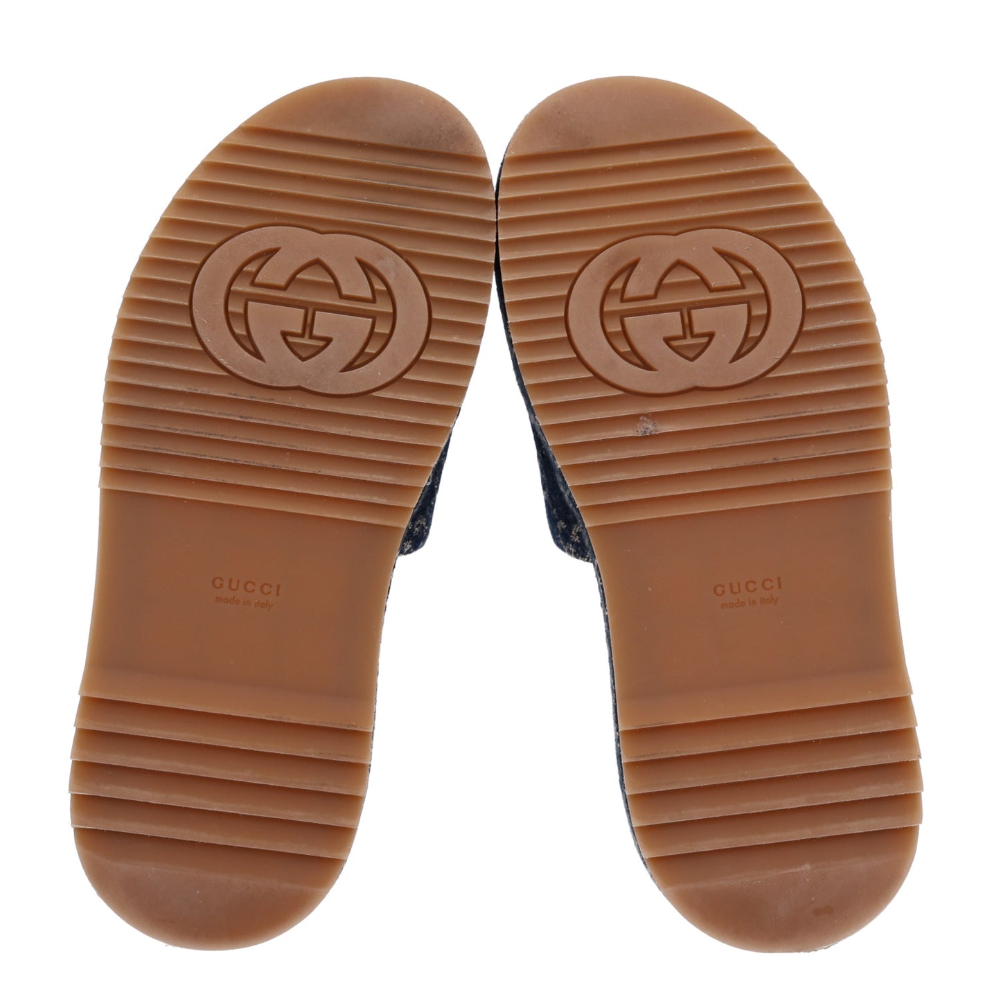 New Denim GG Monogram Angelina Platform 55mm Slide Sandals 37 Blue Tea