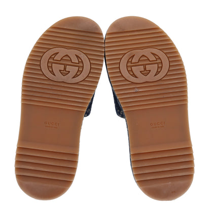 Gucci New Denim GG Monogram Angelina Platform 55mm Slide Sandals 37 Blue Tea 8 of 10