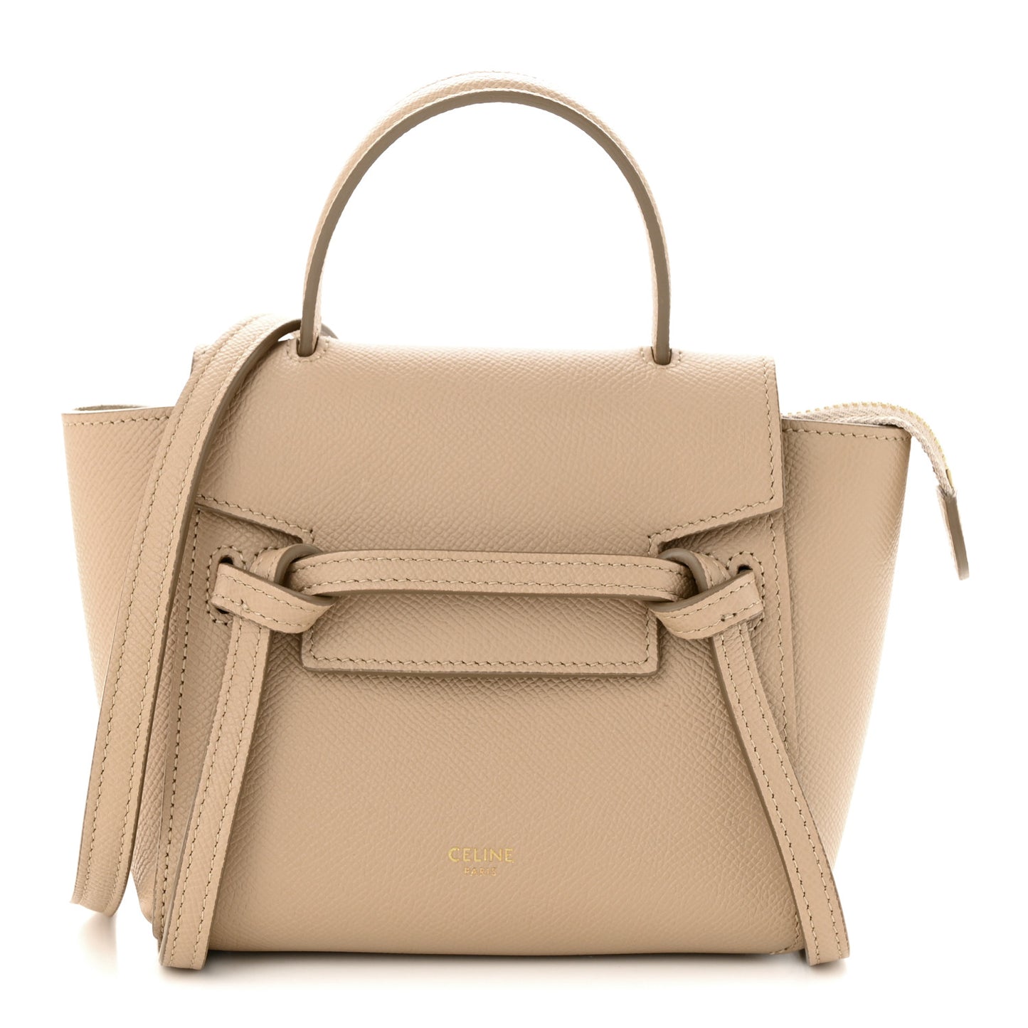 Grained Calfskin Pico Belt Bag Light Taupe