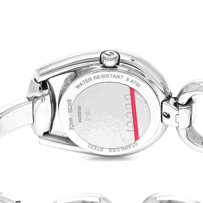 Gucci Stainless Steel Diamond Pave Mother of Pearl 28mm Horsebit Quartz Watch 4 of 4