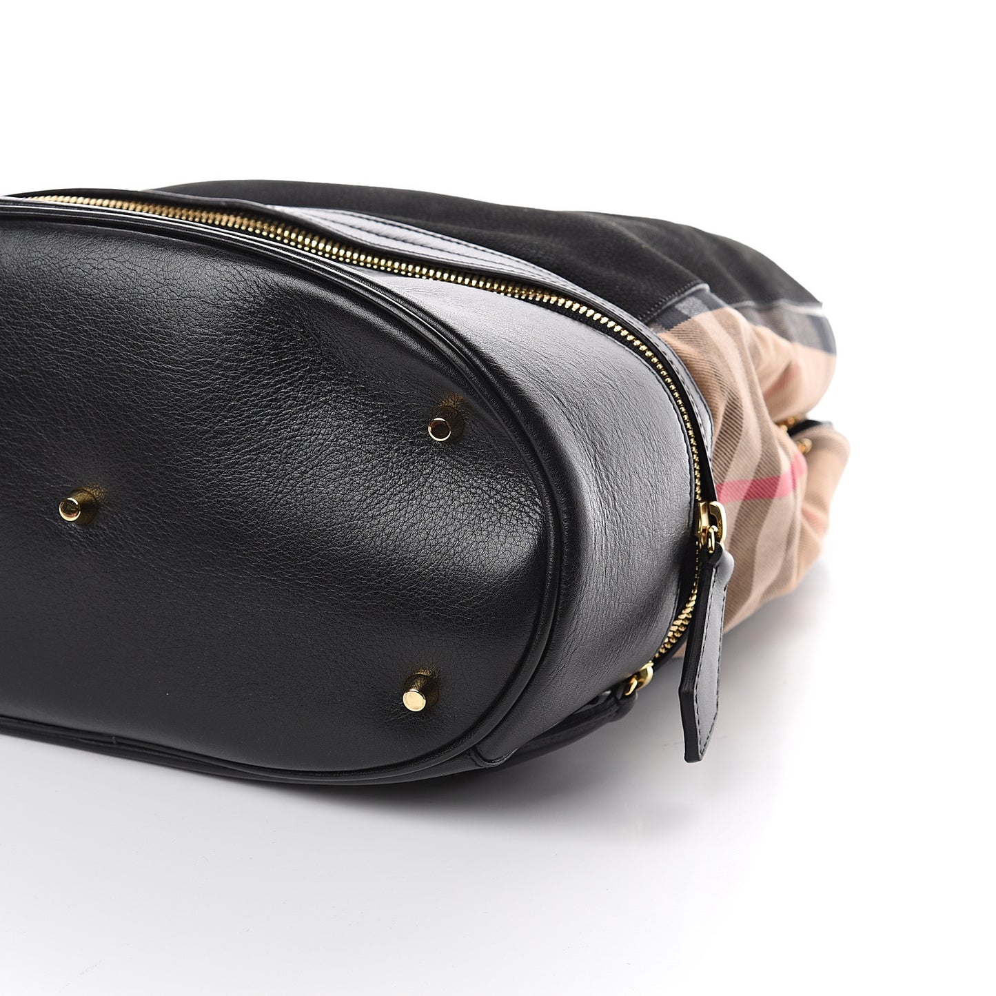 Nubuck Canvas Check Beckett Bucket Bag Black