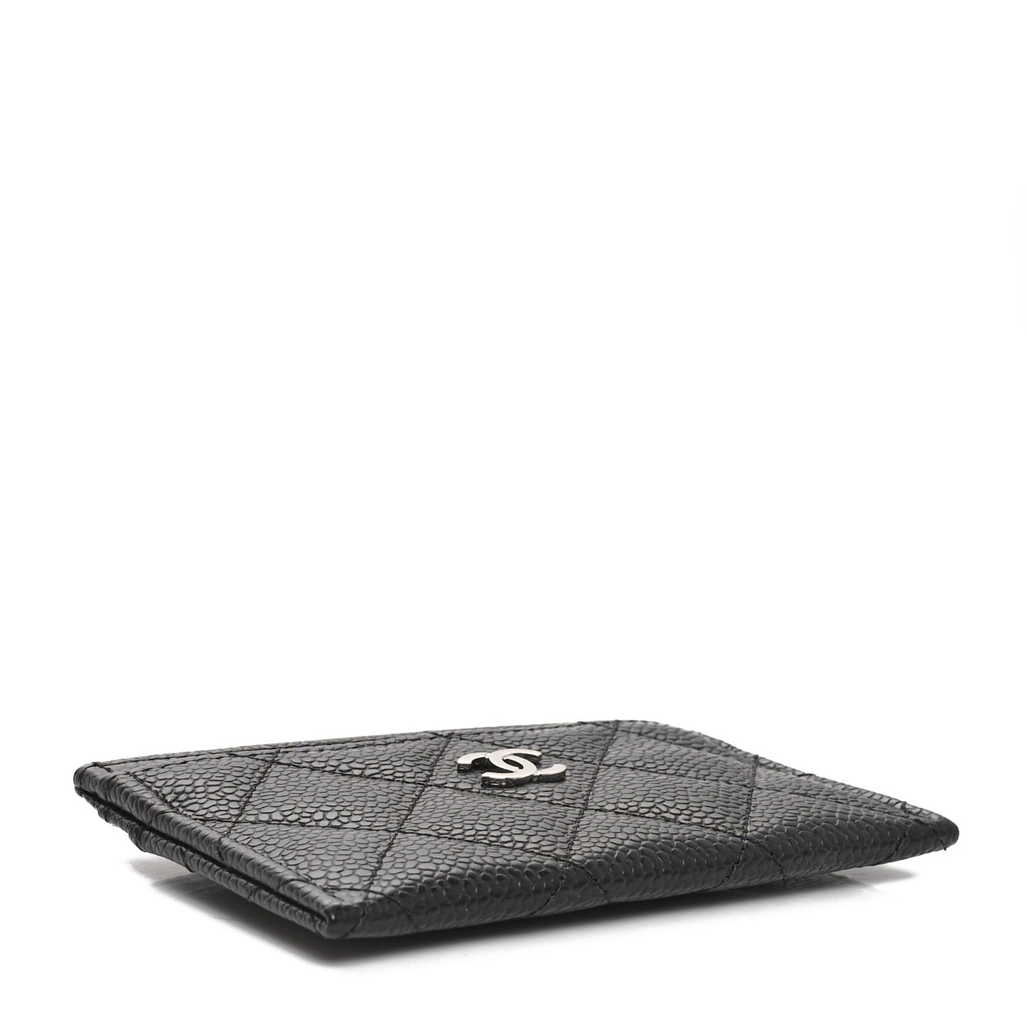 Caviar Quilted Card Holder Black