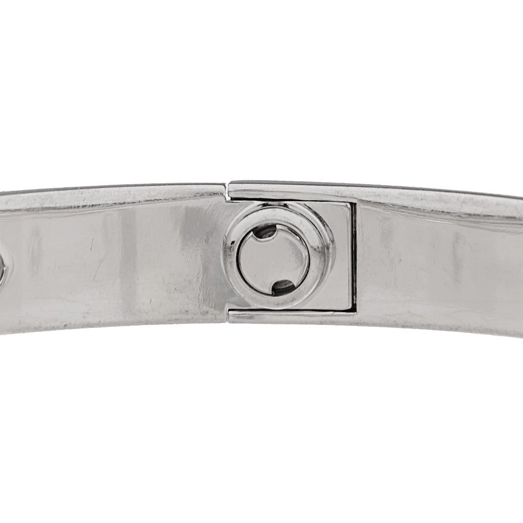 18K White Gold 10 Diamond LOVE Bracelet 16