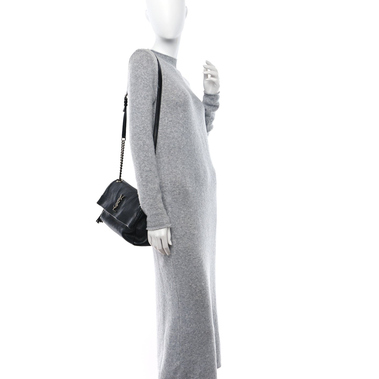 Sheepskin Medium West Hollywood Monogram Fold-Over Bag Black