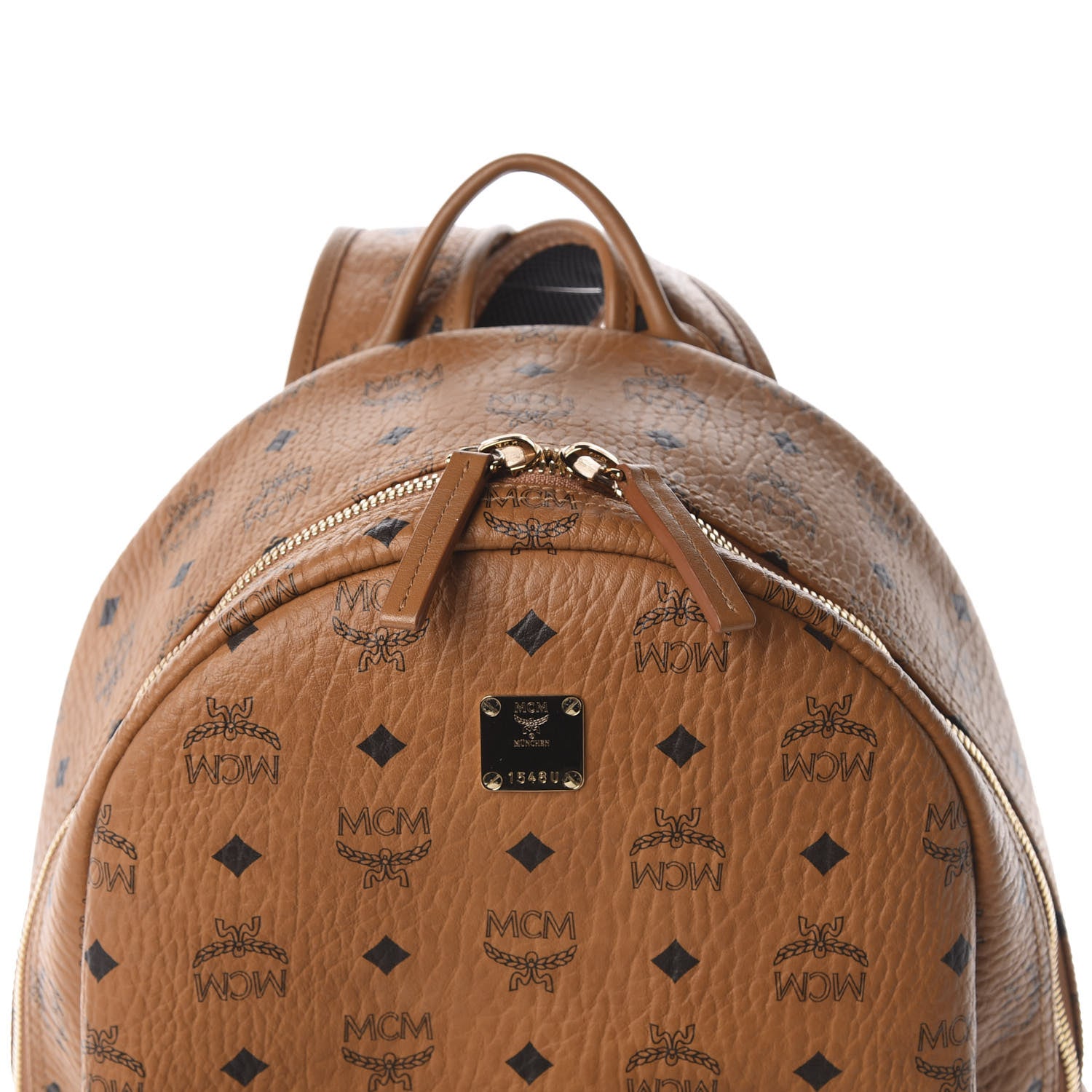 MCM Visetos Medium Side Studs Stark Backpack Cognac 10 of 10