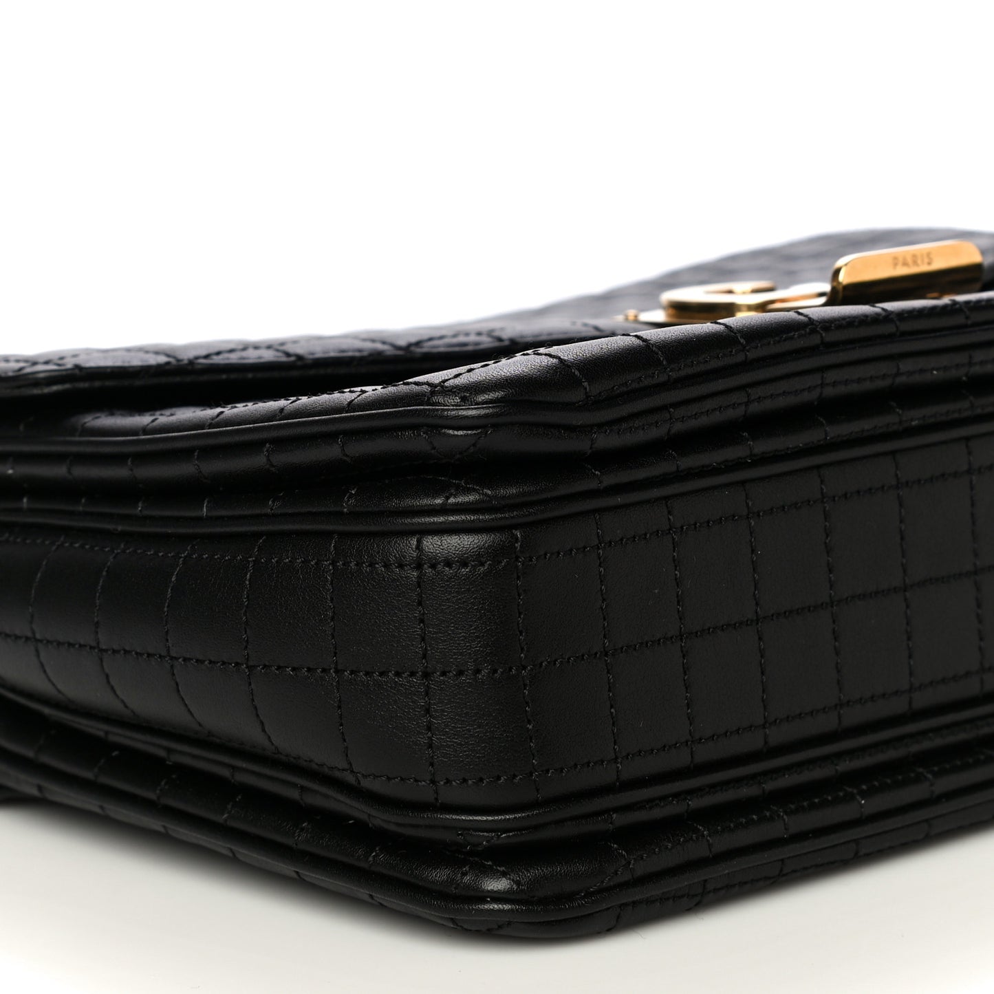 Calfskin Quilted Medium C Bag Black