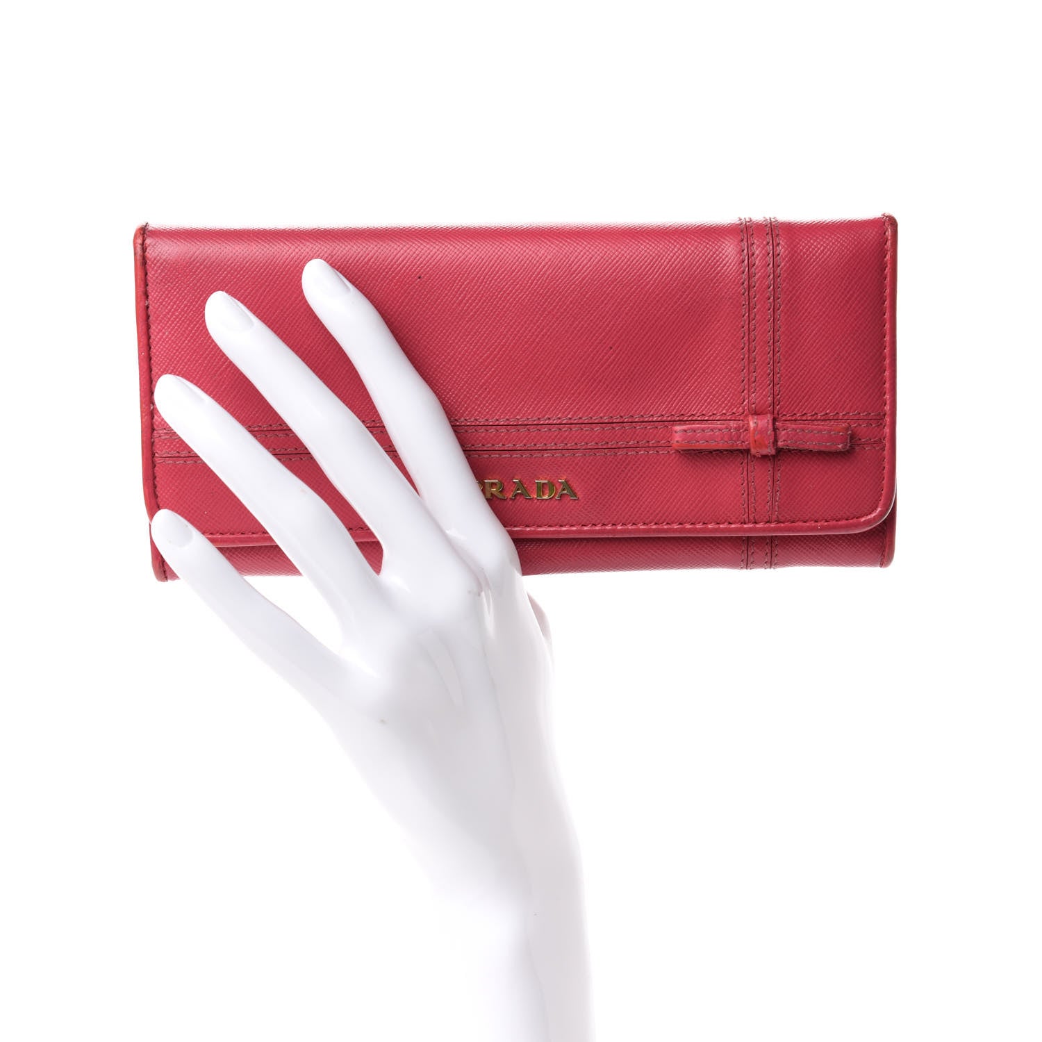 Prada Saffiano Bow Continental Flap Wallet 2 of 6