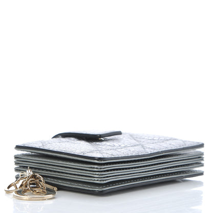 Christian Dior Metallic Grained Calfskin Cannage Lady Dior 5-Gusset Card Holder Silver 4 of 10