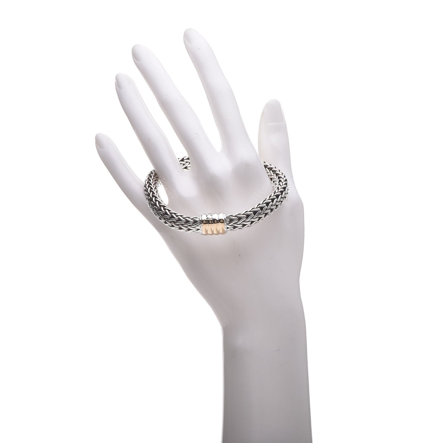 Sterling Silver 18K Yellow Gold 11mm Classic Chain Bracelet
