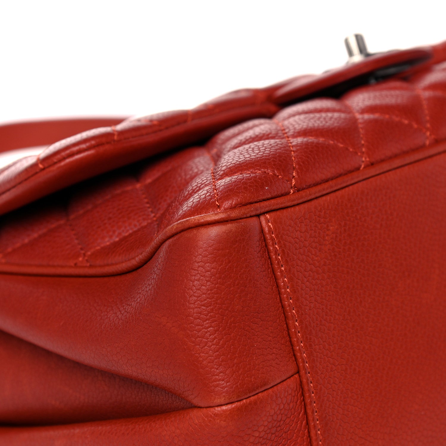Chanel Caviar Quilted Medium Rock In Rome Single Flap Red 7 of 26