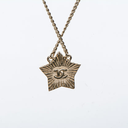 Chanel Metal Resin Star CC Necklace Silver Gold 4 of 6