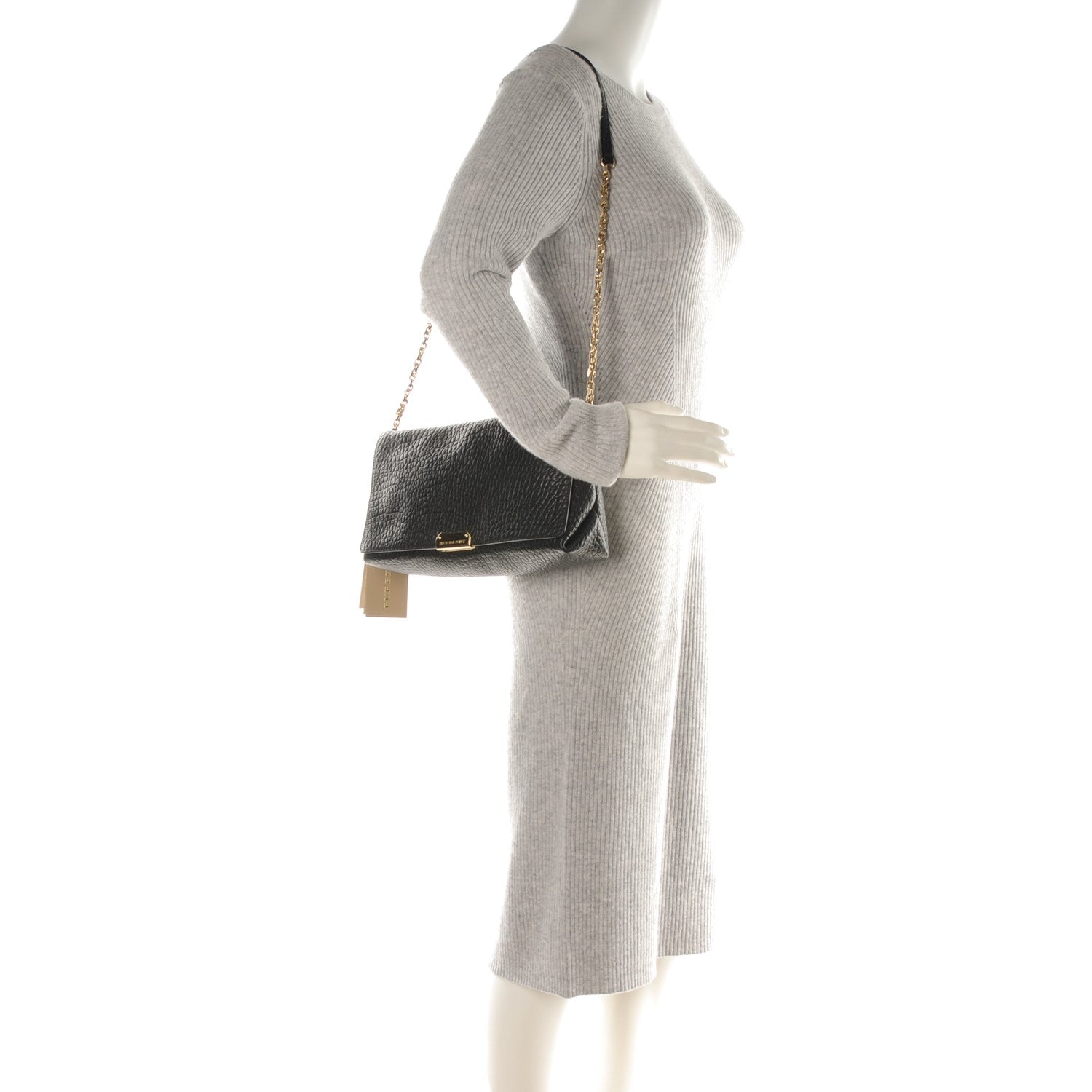 Burberry Signature Grain Medium Mildenhall Crossbody Bag Black 2 of 8