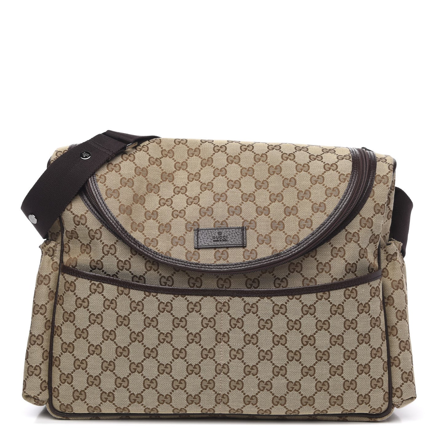 Monogram Natural Pigskin Large Diaper Bag Beige Ebony Cocoa Dark Chocolate