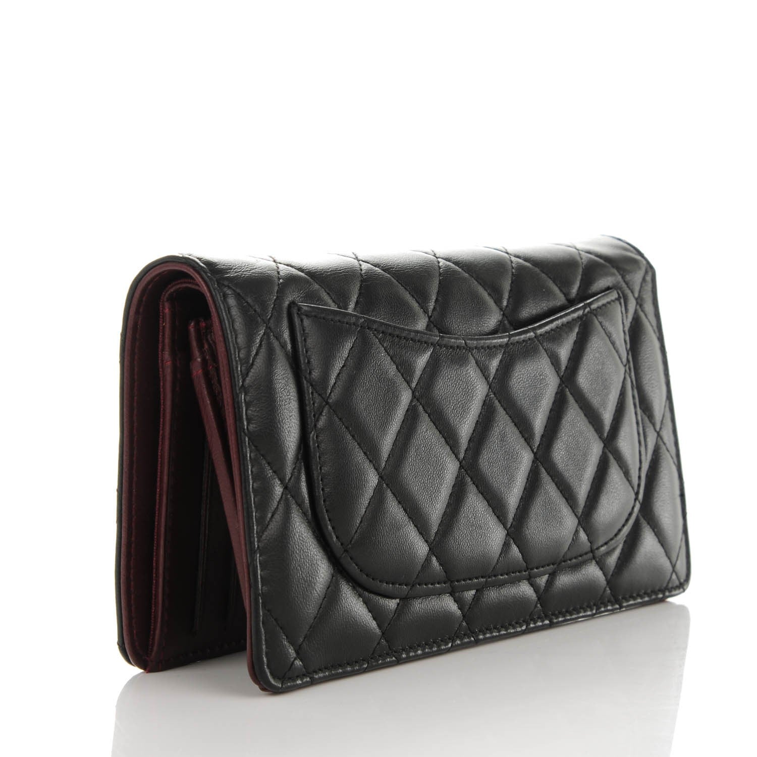Chanel Lambskin Quilted Yen Wallet Black 3 of 8