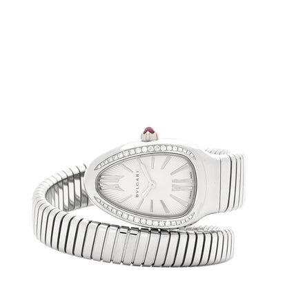 Bulgari Stainless Steel Diamond Bezel 35mm Serpenti Tubogas Quartz Watch 2 of 5