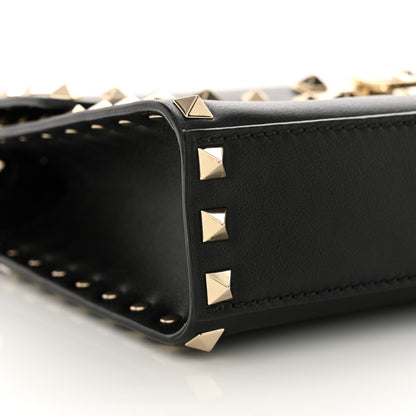 Valentino Garavani Vitello Medium Rockstud Flip Lock Crossbody Bag Black 8 of 9