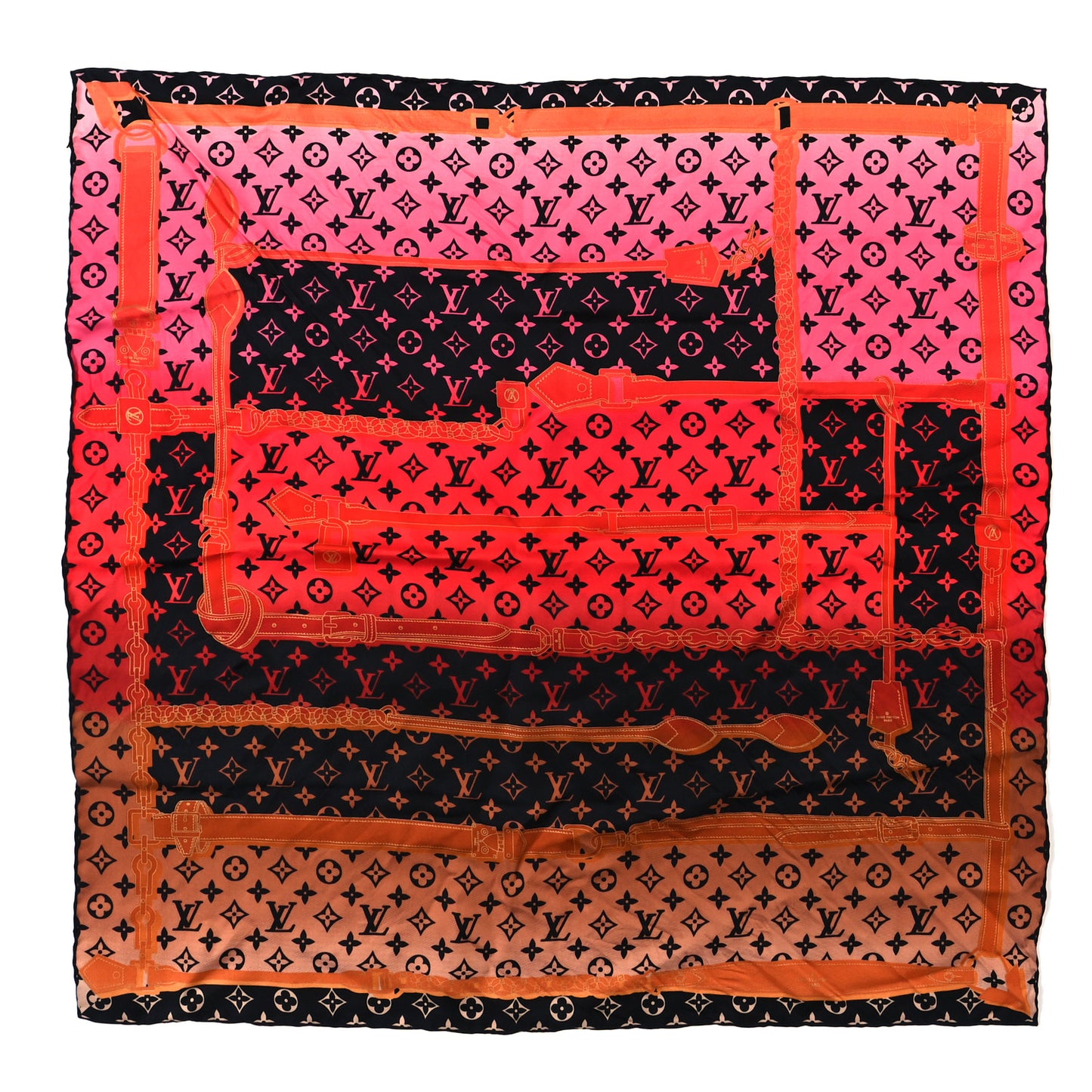 Silk Monogram Rising Confidential Square Scarf 70 Beige Multicolor