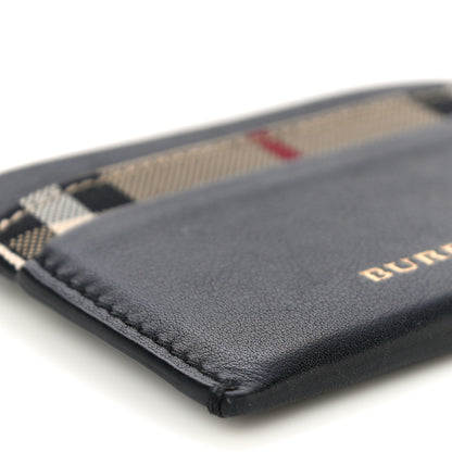 Burberry Calfskin Horseferry Check Izzy Card Case Black 9 of 12