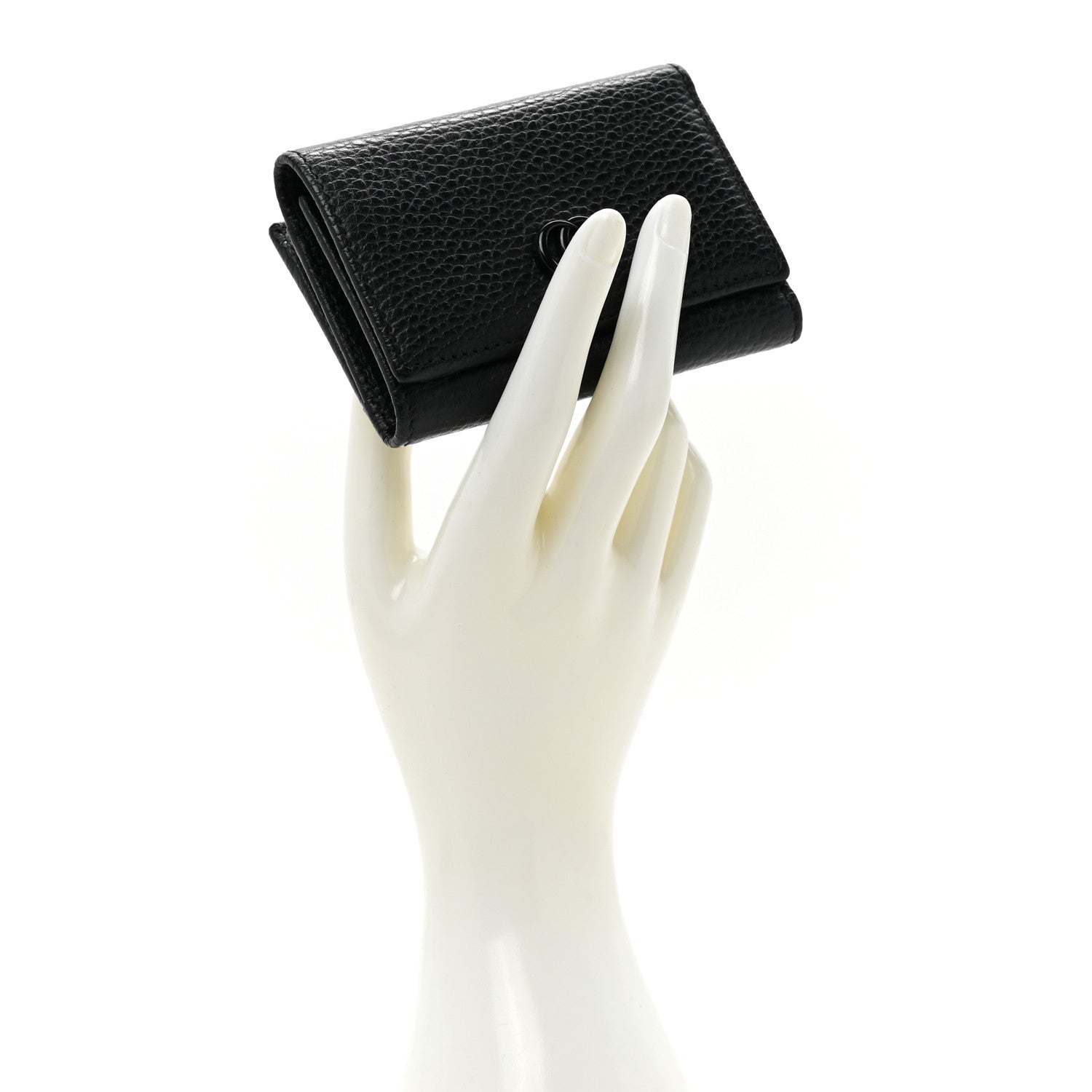 Gucci Dollar Calfskin Enamel Monochrome Medium GG Marmont Wallet 2 of 12