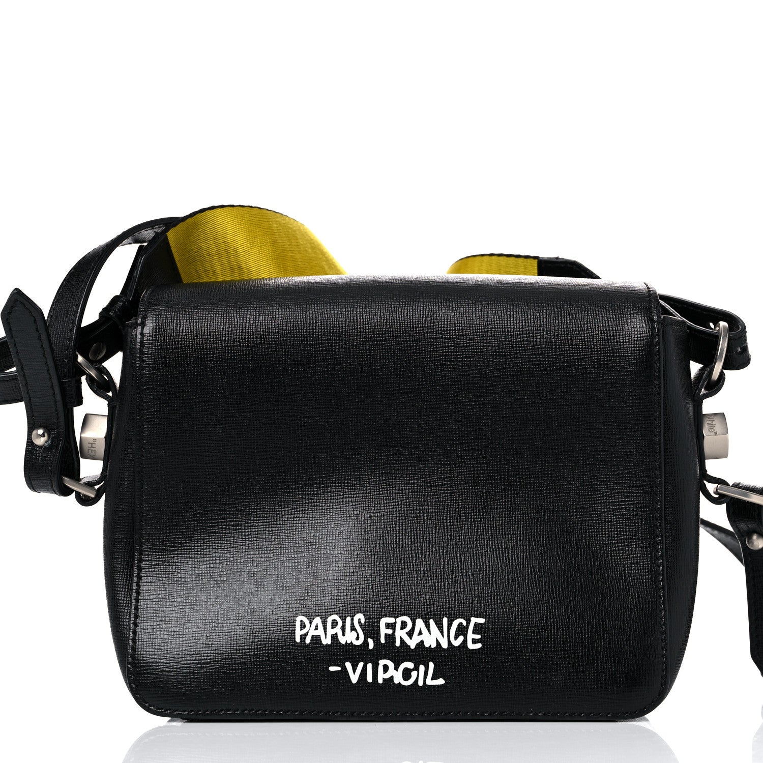 Off-White Saffiano For Display Only Binder Clip Shoulder Bag Black 4 of 21