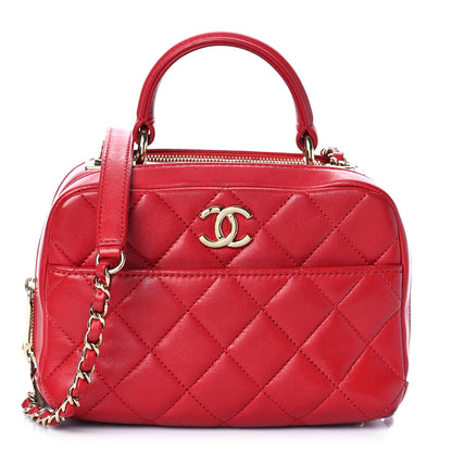 Chanel Lambskin Quilted Small Trendy CC Bowling Bag Red 1 of 16