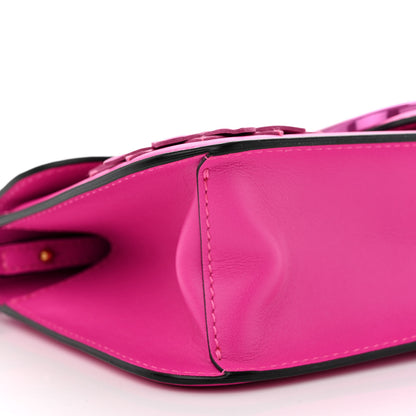 Valentino Garavani Calfskin Floral Embellished Monochrome Vlogo Loco Shoulder Bag Pink PP 11 of 12