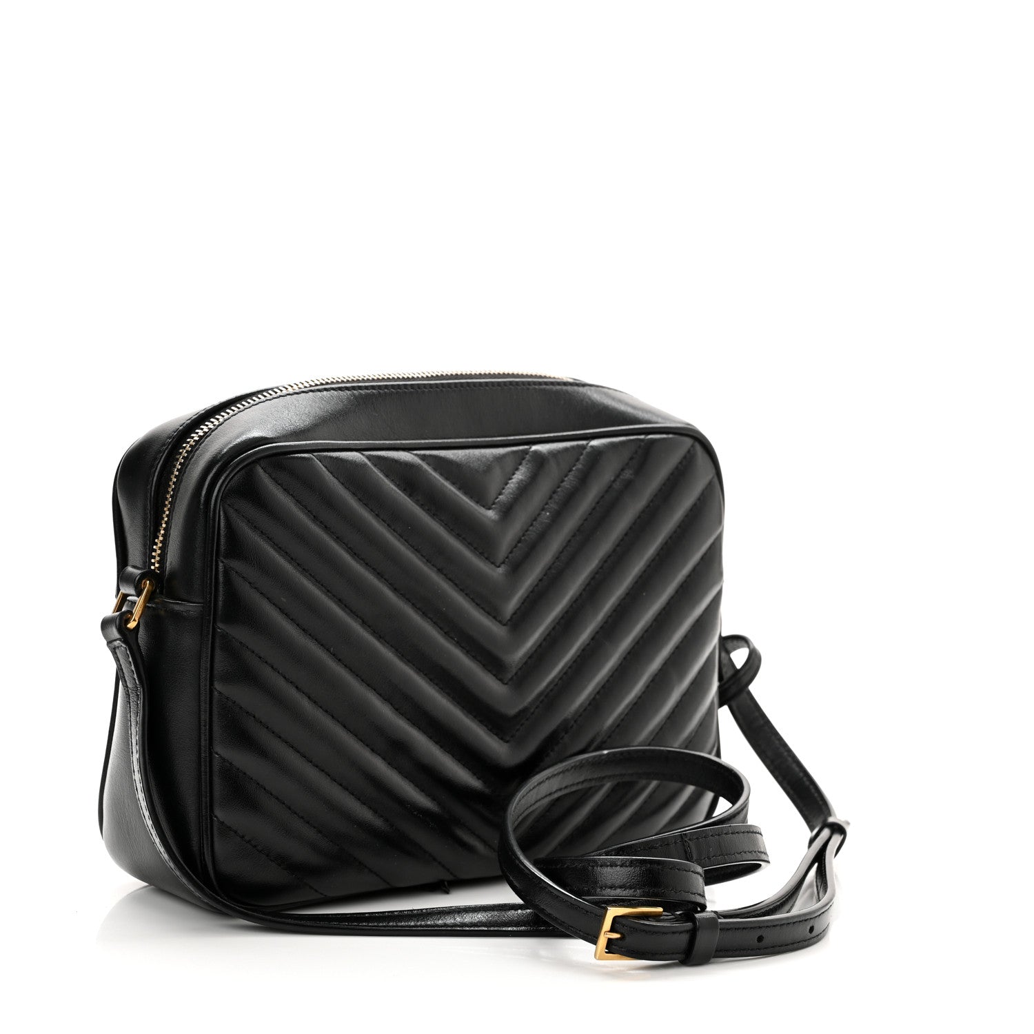 Saint Laurent Calfskin Matelasse Monogram Lou Camera Bag Black 3 of 11