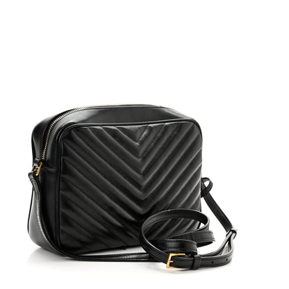 Saint Laurent Calfskin Matelasse Monogram Lou Camera Bag Black 3 of 11