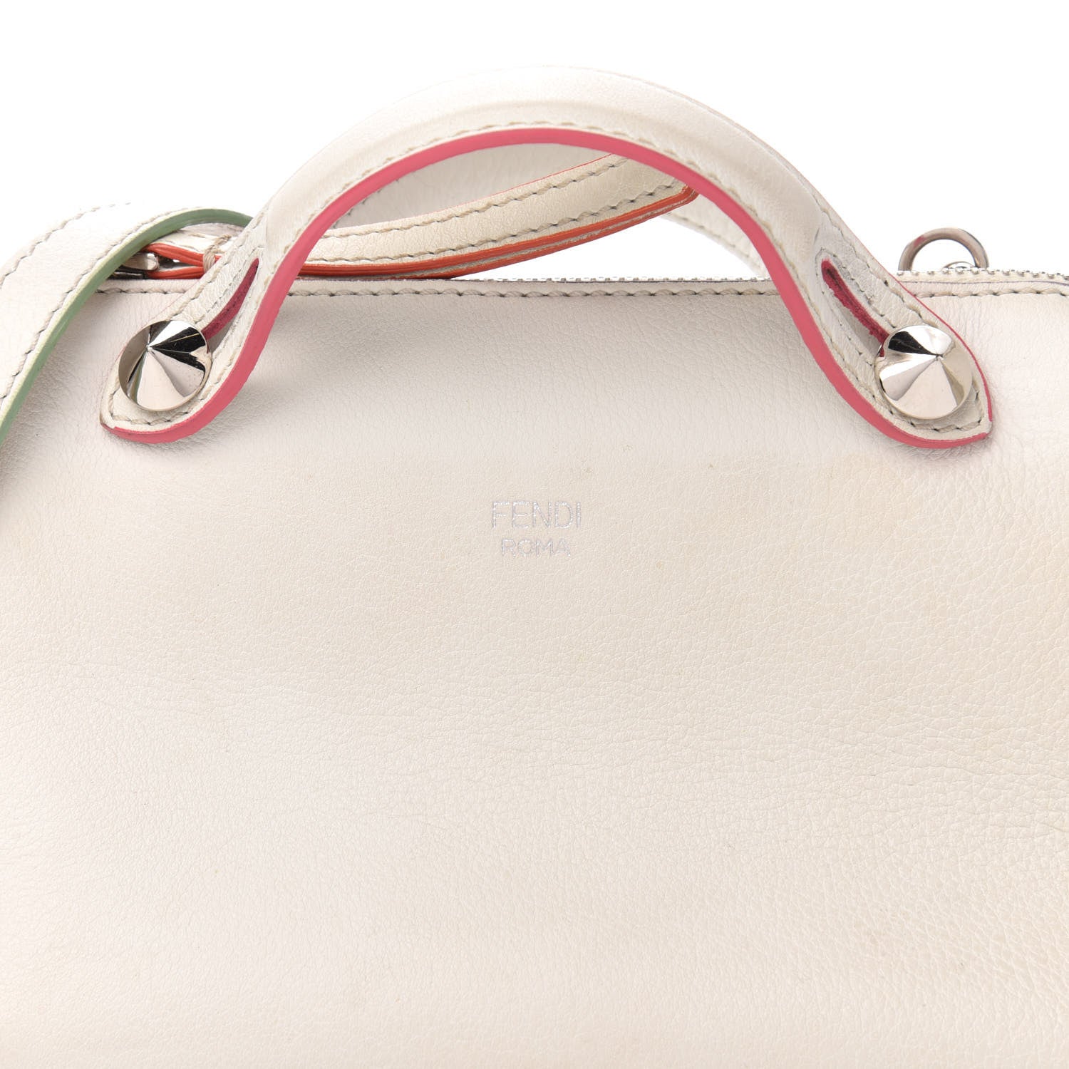 Fendi Vitello Dolce Crystal Croc Tail Mini By The Way Boston Bag White Ice Multicolor 15 of 15