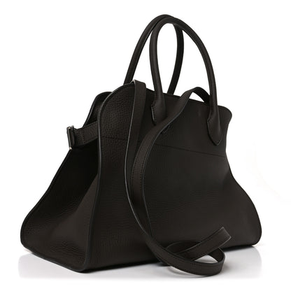 The Row Matte Grained Calfskin Soft Margaux 12 Dark Chocolate 3 of 9