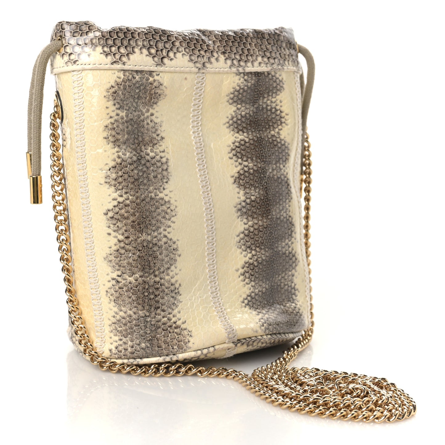 Snakeskin Mini Zumi Bucket Bag Grey