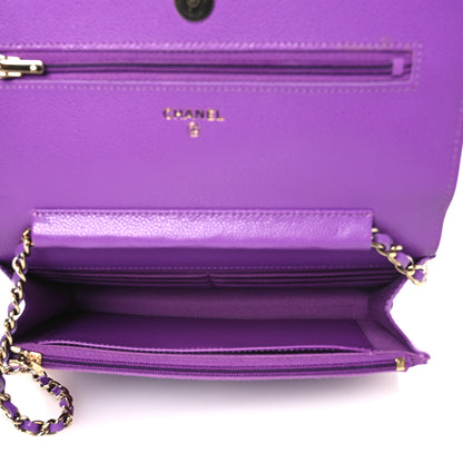 Chanel Caviar Quilted Wallet On Chain WOC Purple 5 of 14