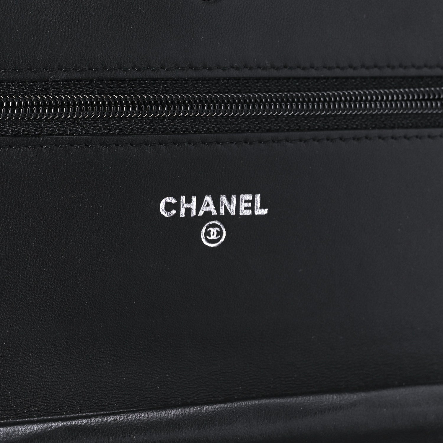 Chanel Lambskin Camellia Embossed Wallet on Chain WOC Black 6 of 12