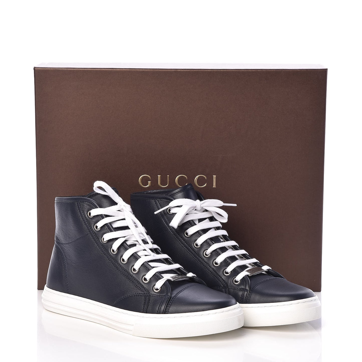 Calfskin Miro Soft Mens High Top Sneakers 9 Blue