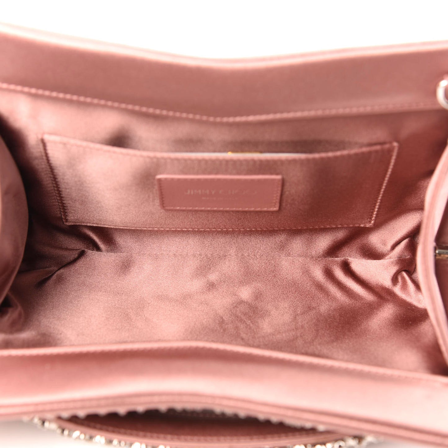 Satin Crystal Embellished Venus Clutch Blush Silver