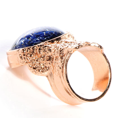 Saint Laurent Arty Ovale Ring Rose Gold Marine 8.5 5 of 6