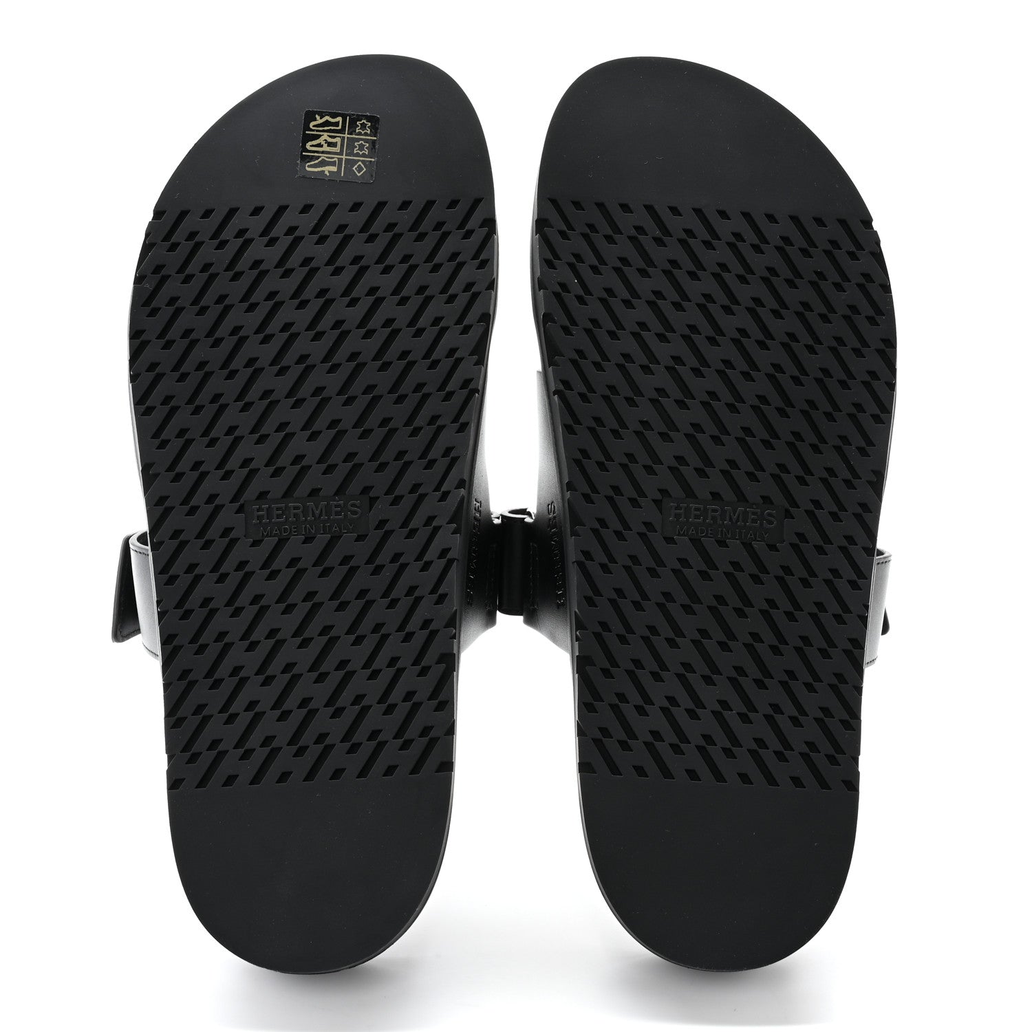 Hermes Calfskin Mens Chypre Sandals 41.5 Black 5 of 10