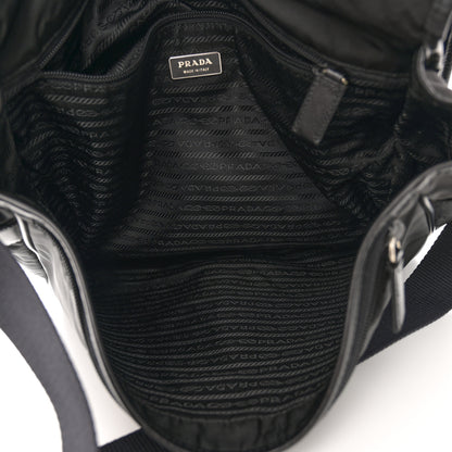 Prada Tessuto Nylon Saffiano Logo Messenger Bag Black 5 of 13