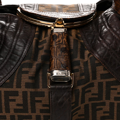 Fendi Zucca Nappa Nuvolata Vitello Tortuga Spy Tobacco Moro 9 of 11