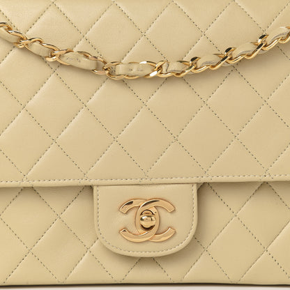 Chanel Lambskin Quilted Medium Double Flap Beige 15 of 16